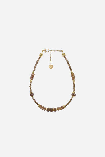 Bijoux Collier Anouk Marron 40 cm
