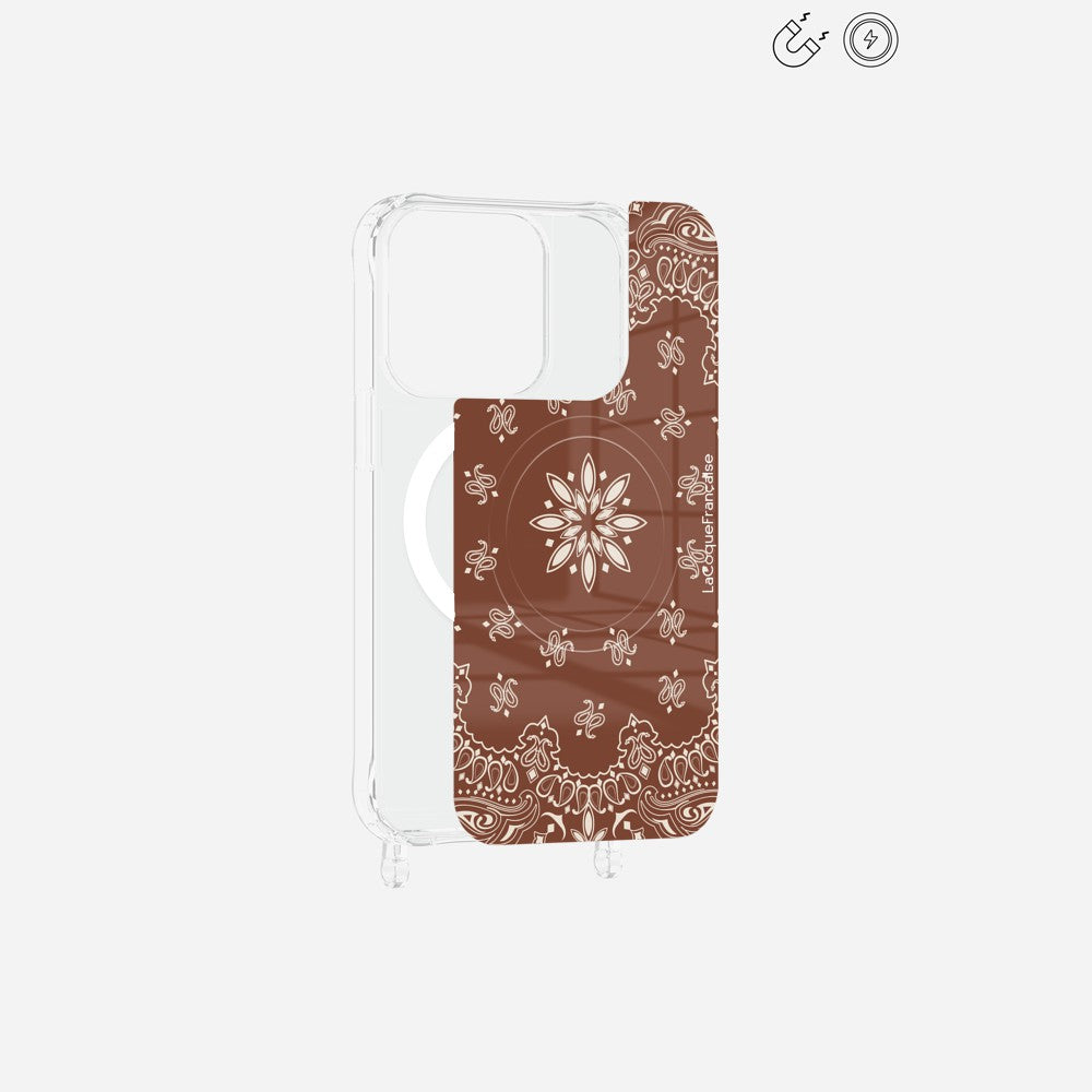 Plaque Imprimee Magnetique iPhone 15 Pro Brun 6.1 Pouces