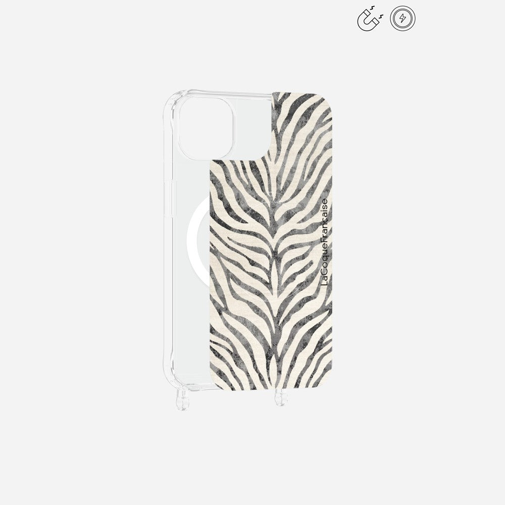 Plaque Imprimee Magnetique iPhone 15 Plus Noir 6.7 Pouces