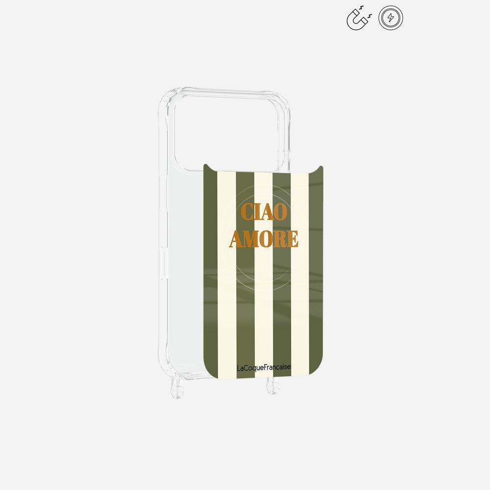 Plaque Magnetique Imprimee Ciao Amore Kaki