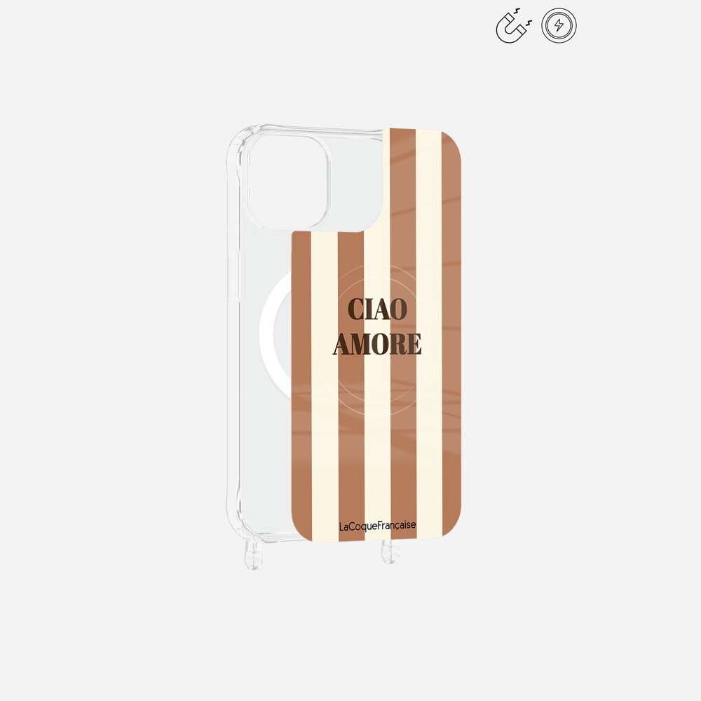 Plaque Imprimee Magnetique iPhone 14 Beige 6.1 Pouces