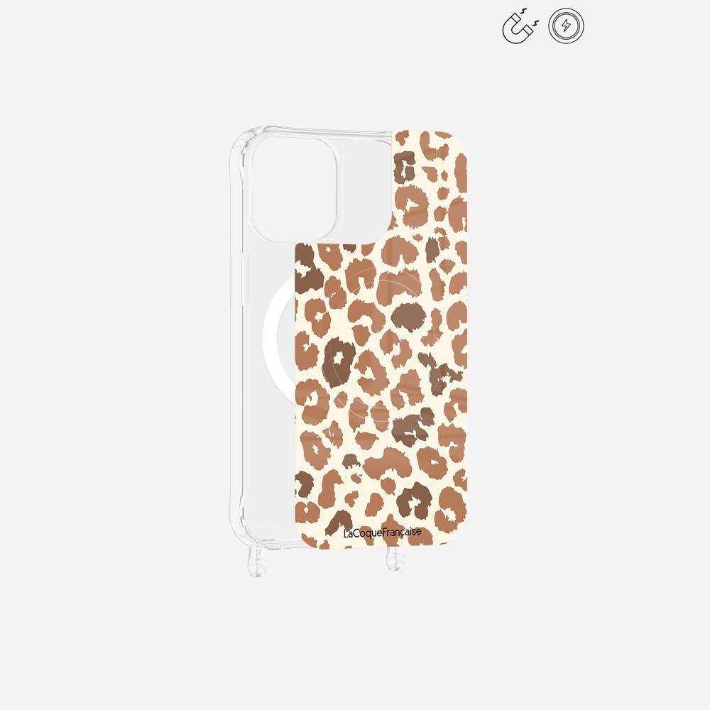 Plaque Imprimee Magnetique iPhone 13 Pro Max Marron 6.7 Pouces