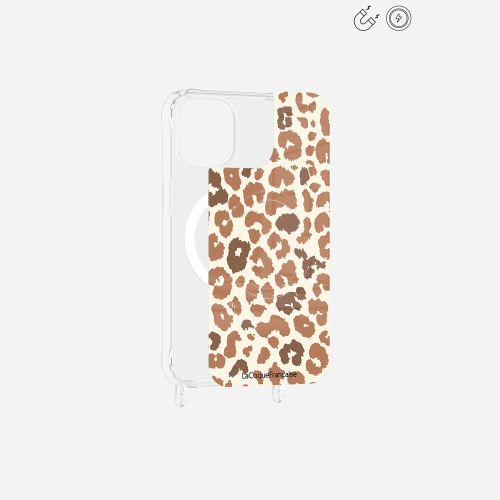 Plaque Imprimee Magnetique iPhone 12/12 Pro Marron 6.1 Pouces