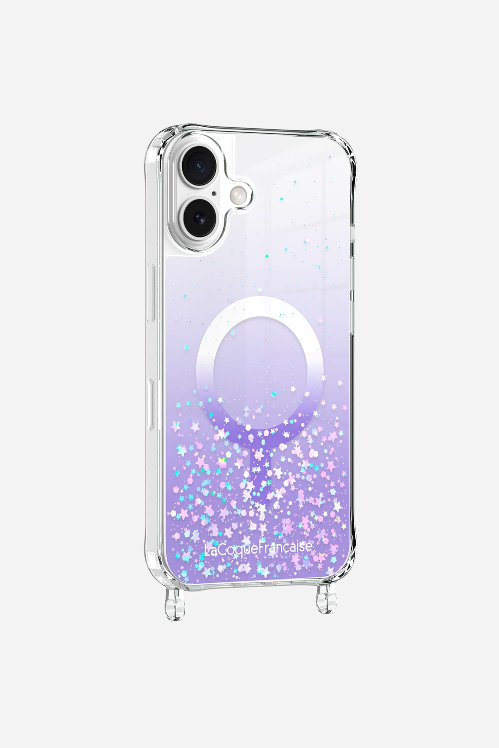 Coque Anneaux Paillettes Magsafe Violet
