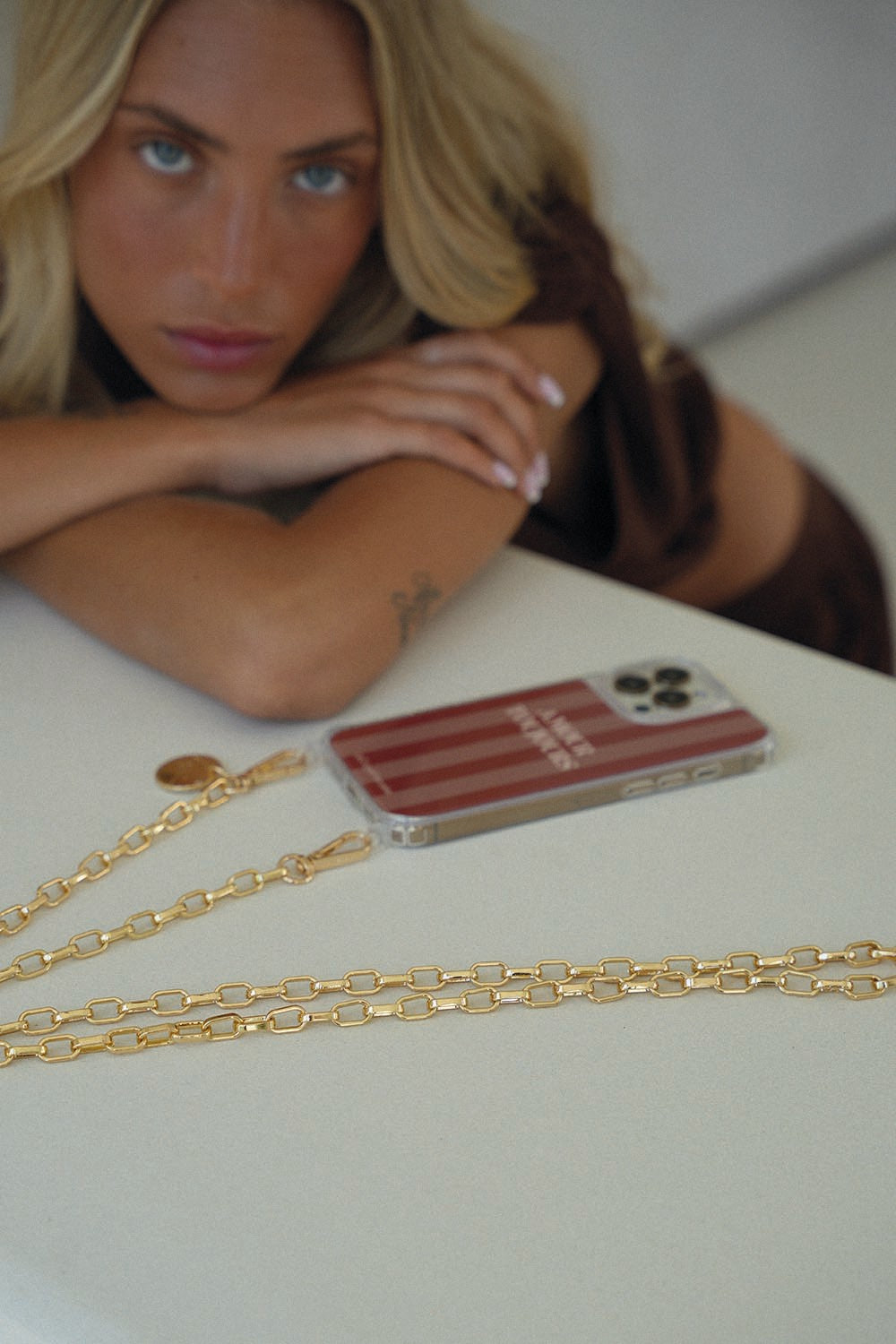 Chaine Longue Petra Dore 120 cm