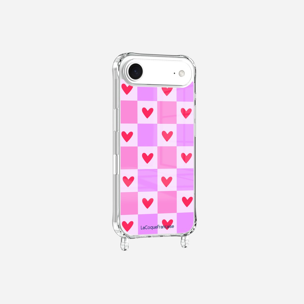 Coque Anneaux Imprimee Coeur Carreau