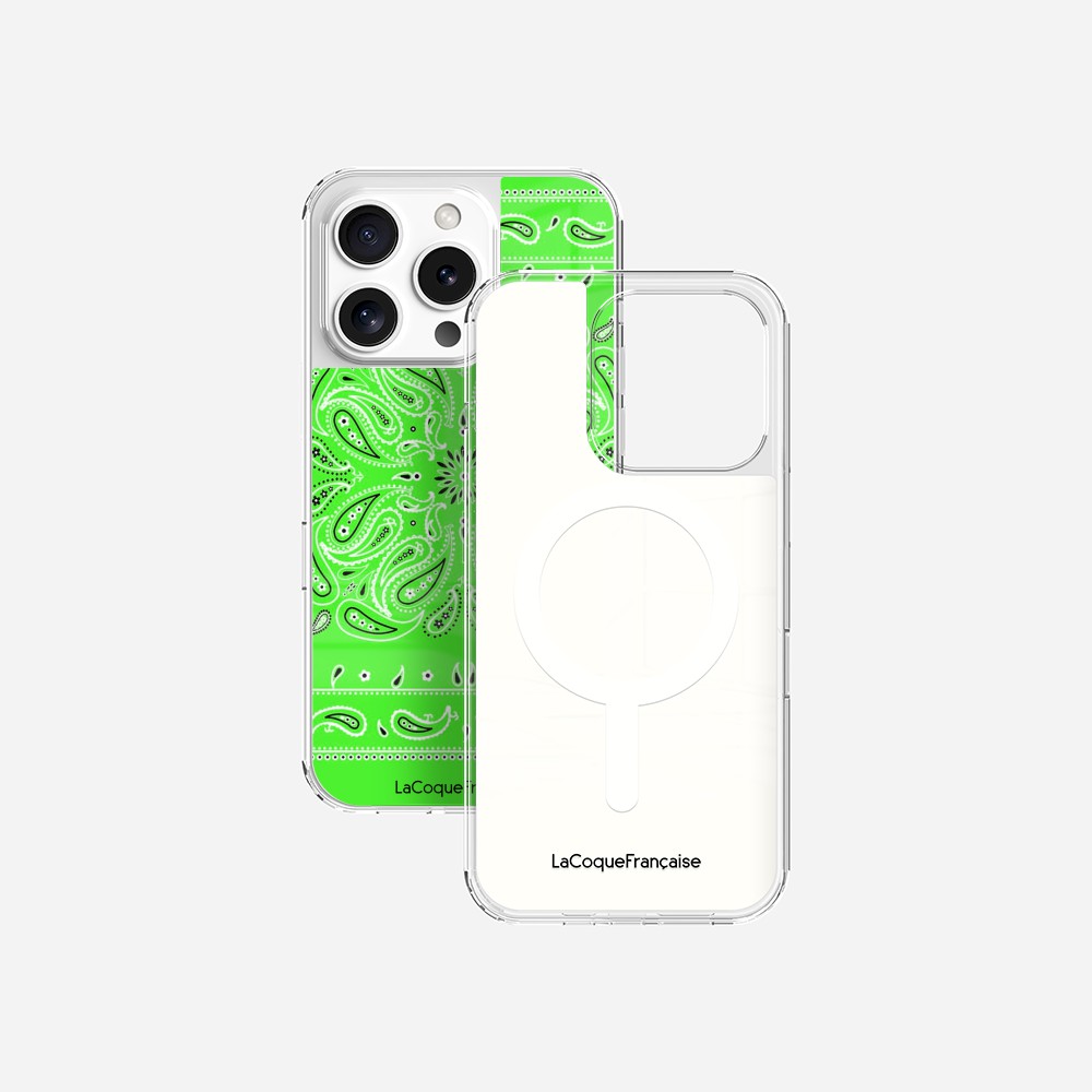 Coque Sans Anneaux Imprimee Bandana Vert Fluo