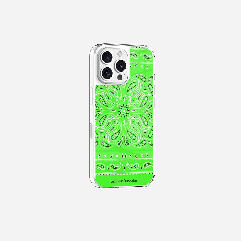 Coque Sans Anneaux Imprimee Bandana Vert Fluo