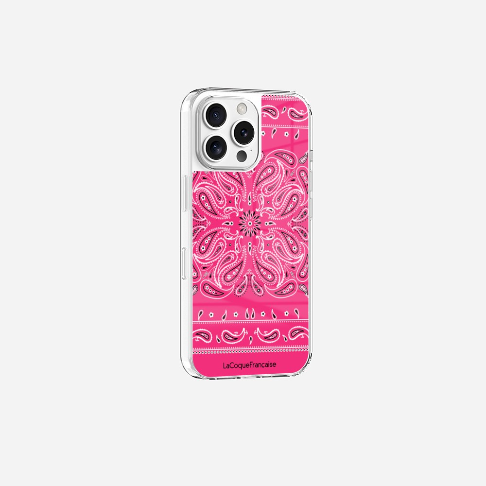 Coque Sans Anneaux Imprimee Bandana Rose Fluo