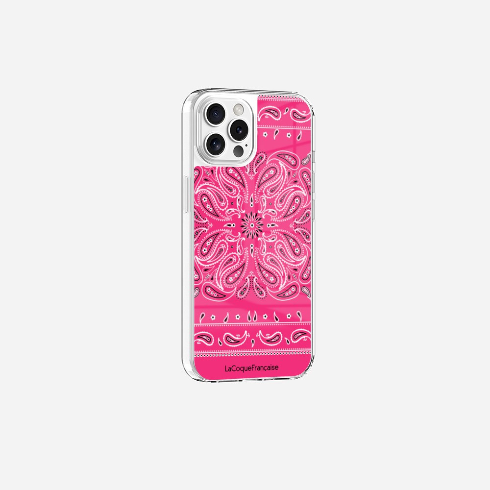 Coque Sans Anneaux Imprimee Bandana Rose Fluo