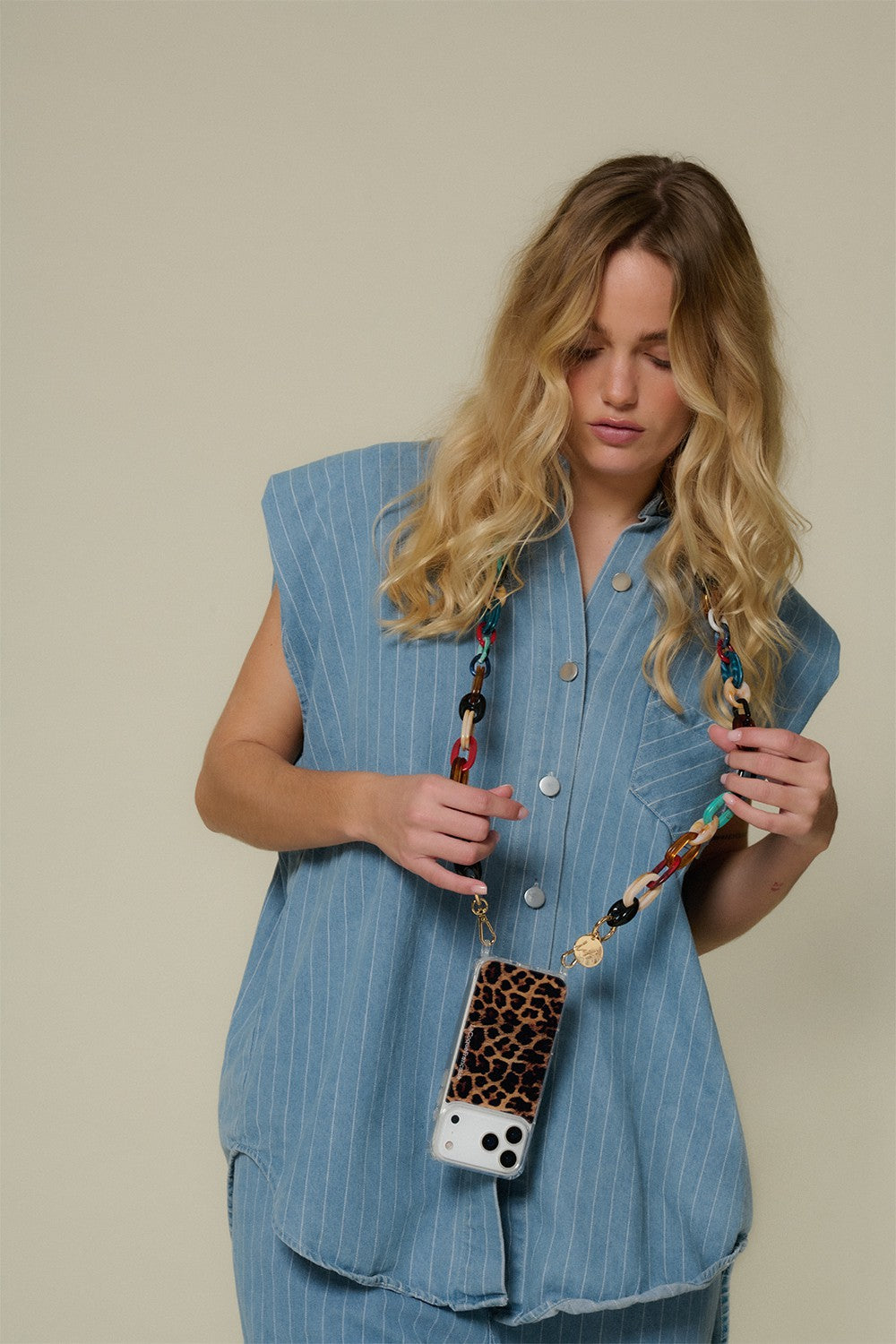 Chaine Longue Ambre Multicolore 120 cm