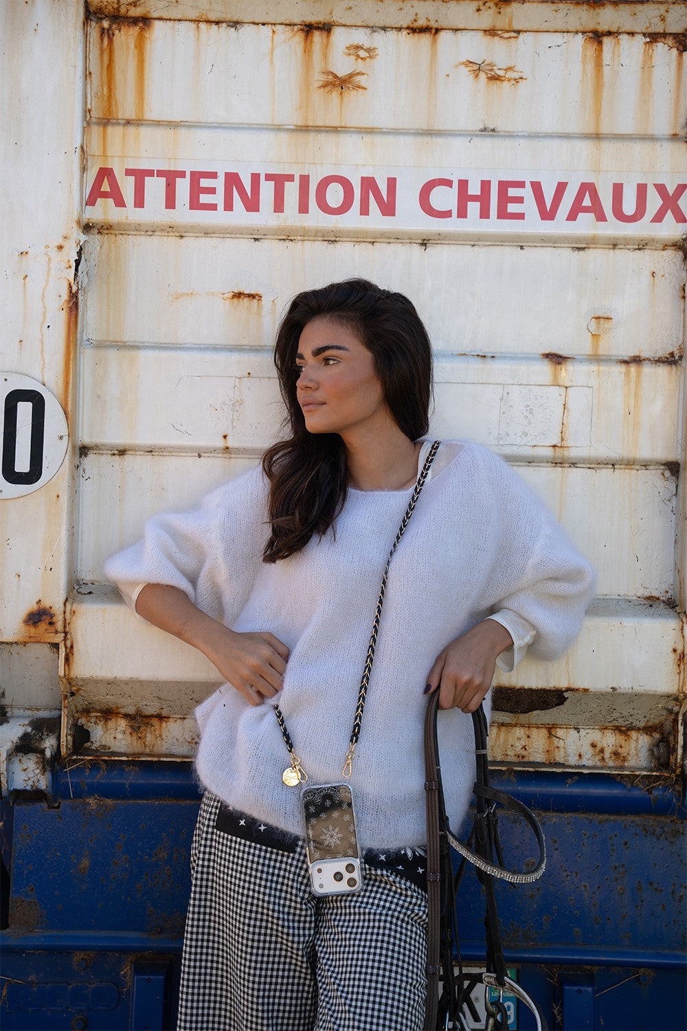 Chaine Longue Lou Noir 120 cm