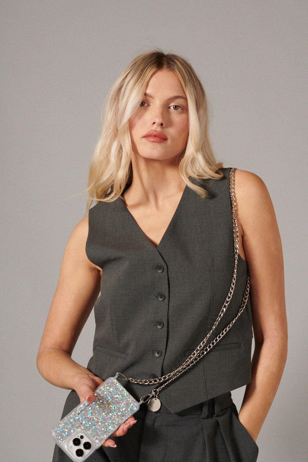 Chaine Longue Sona Argent 120 cm