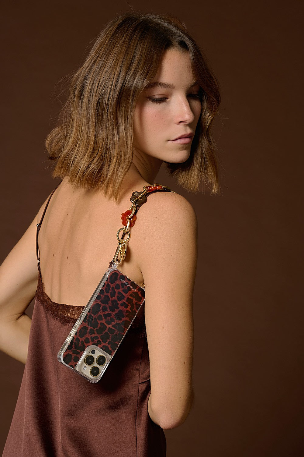 Chaine Courte Cassy Marron 40 cm