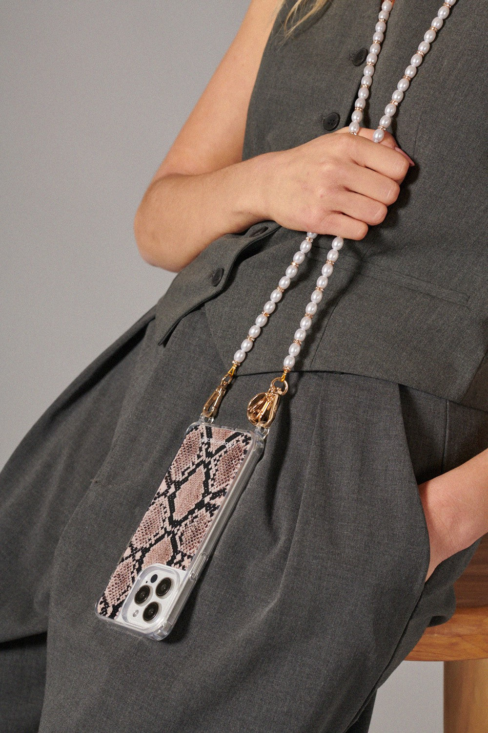 Chaine Longue Mareva Blanc 120 cm