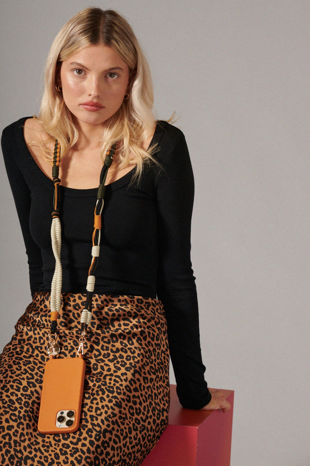 Chaine Longue Roxanne Kaki 120 cm