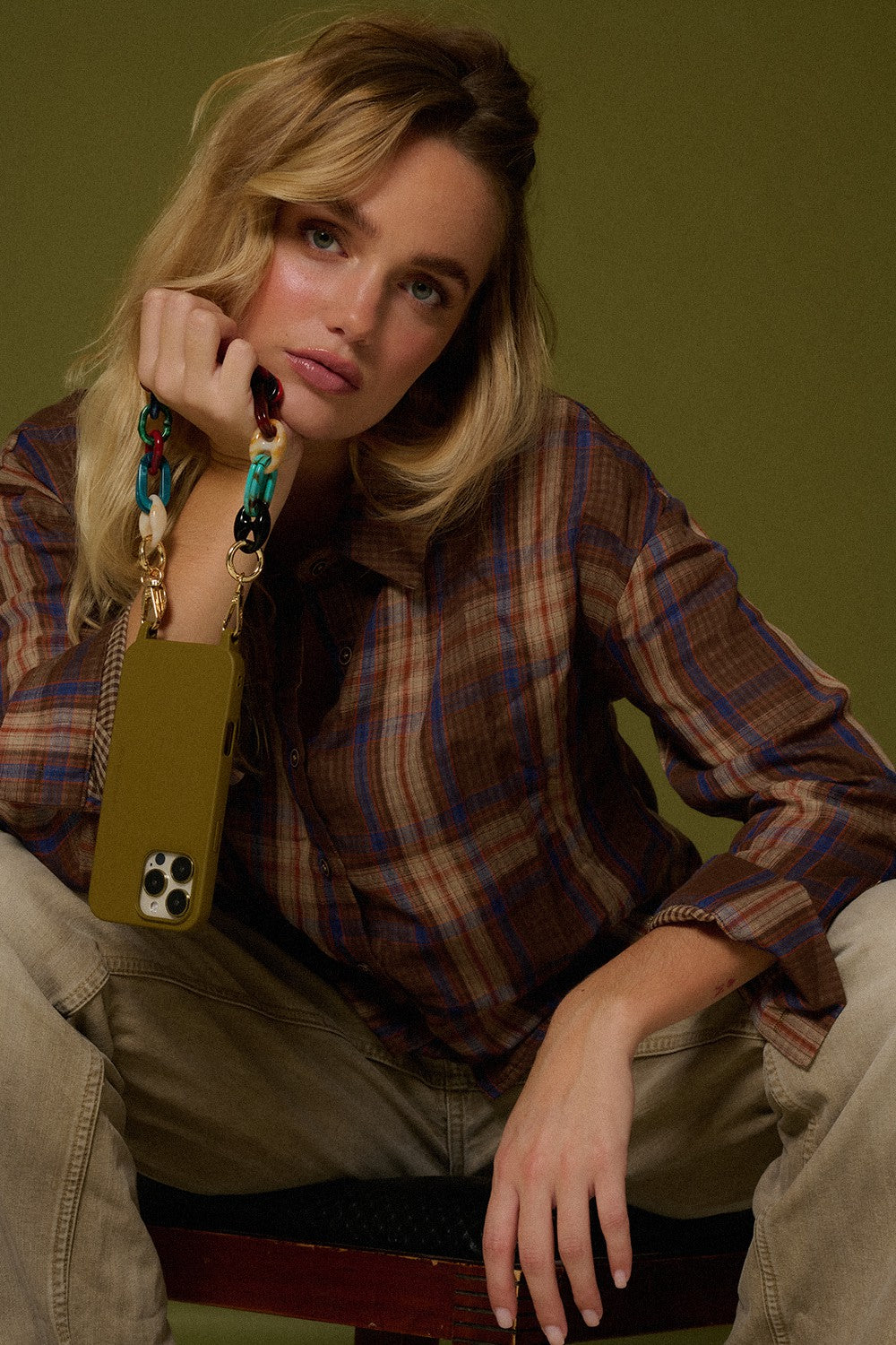 Chaine Courte Ambre Multicolore 40 cm