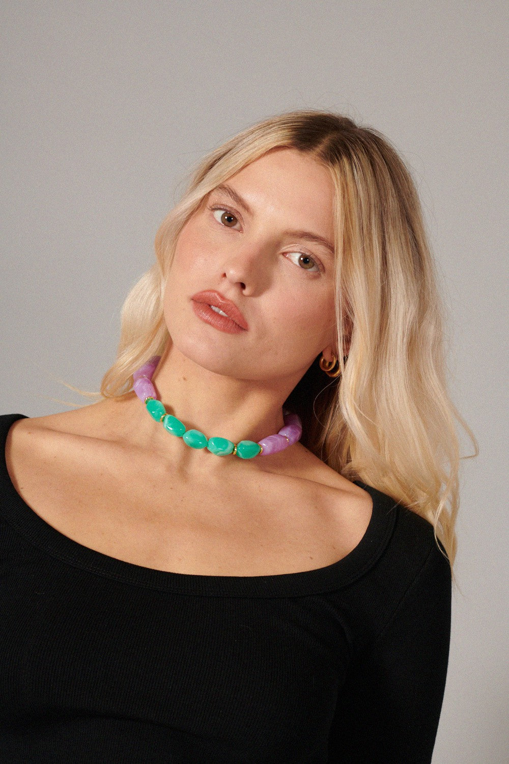 Chaine Courte Talia Violet 40 cm