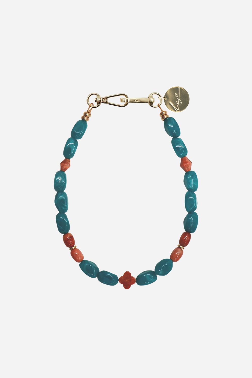 Chaine Courte Daya Bleu 40 cm