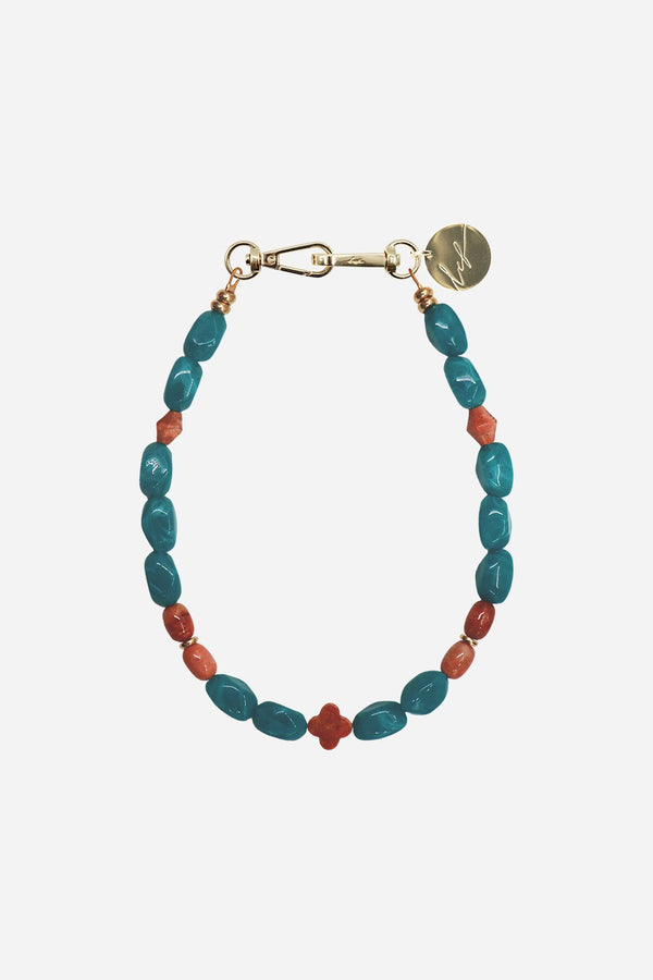 Chaine Courte Daya Bleu 40 cm