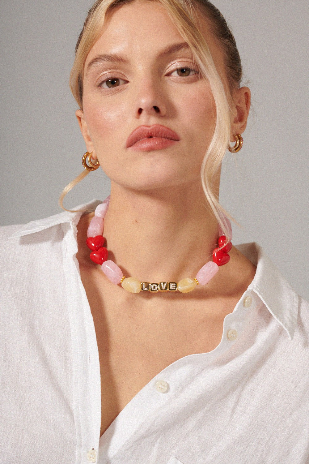 Chaine Courte Divya Rouge 40 cm