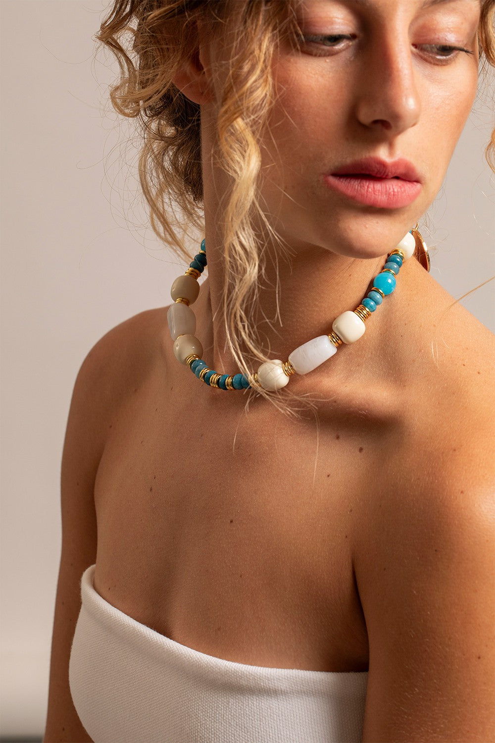 Chaine Courte Danae Turquoise 40 cm