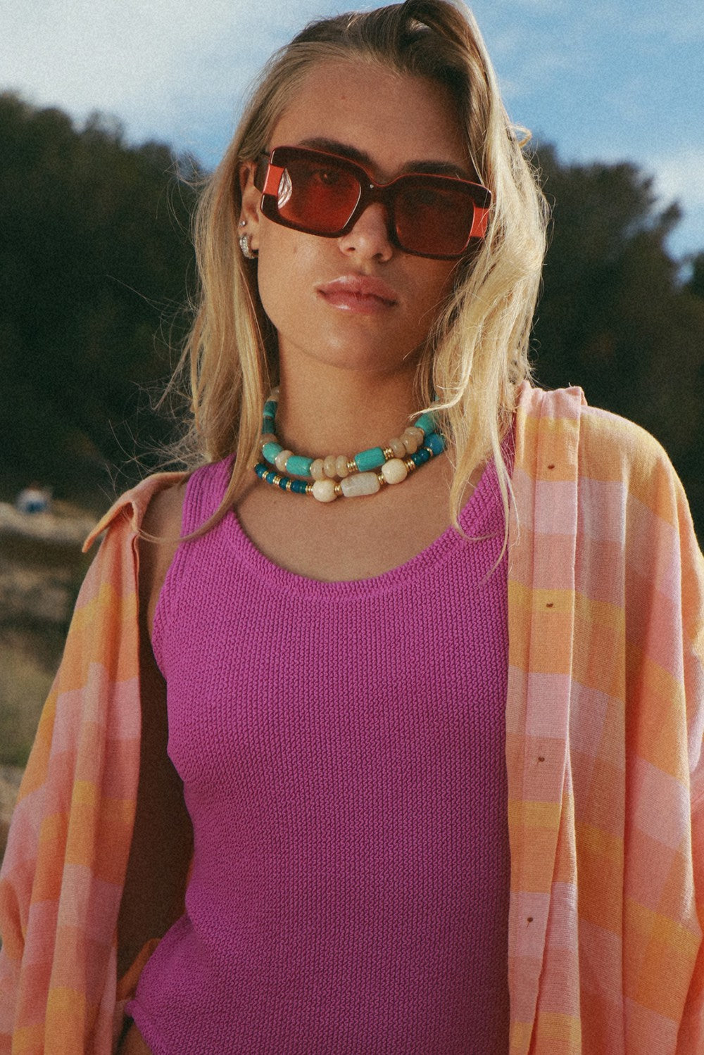 Chaine Courte Artemis Turquoise 40 cm