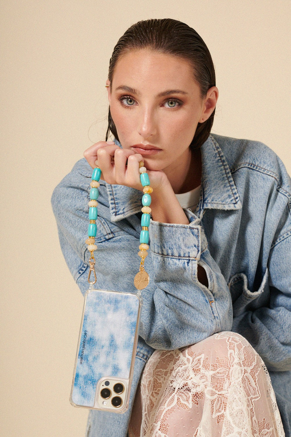 Chaine Courte Artemis Turquoise 40 cm