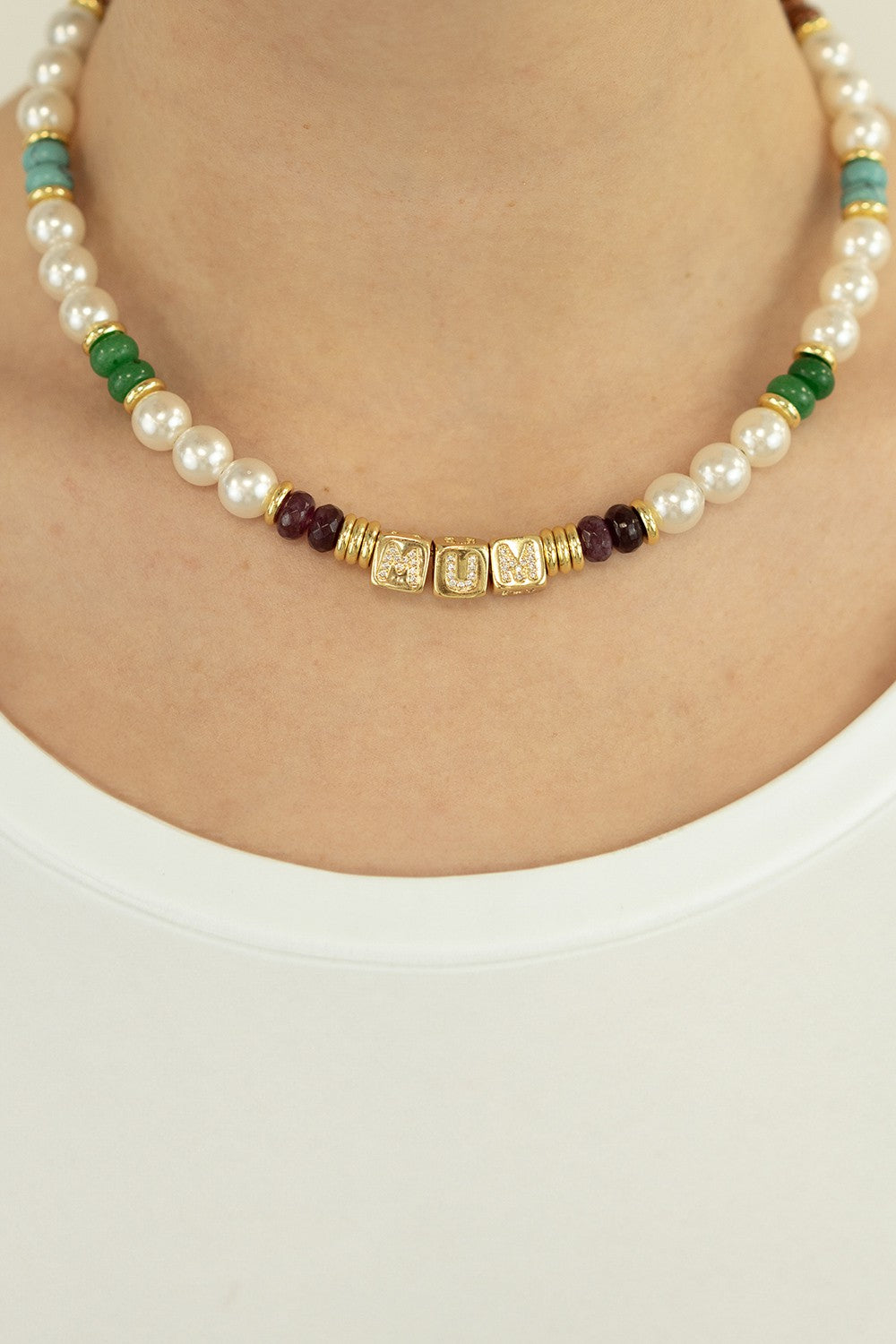 Jewelry Necklace Moma White 45 cm