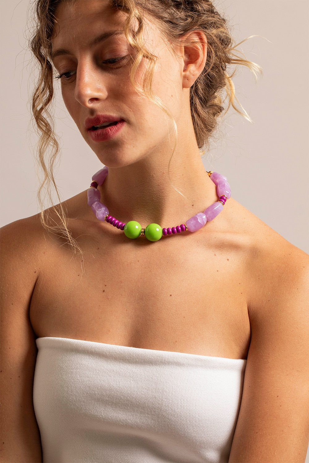 Chaine Courte Yara Violet 40 cm