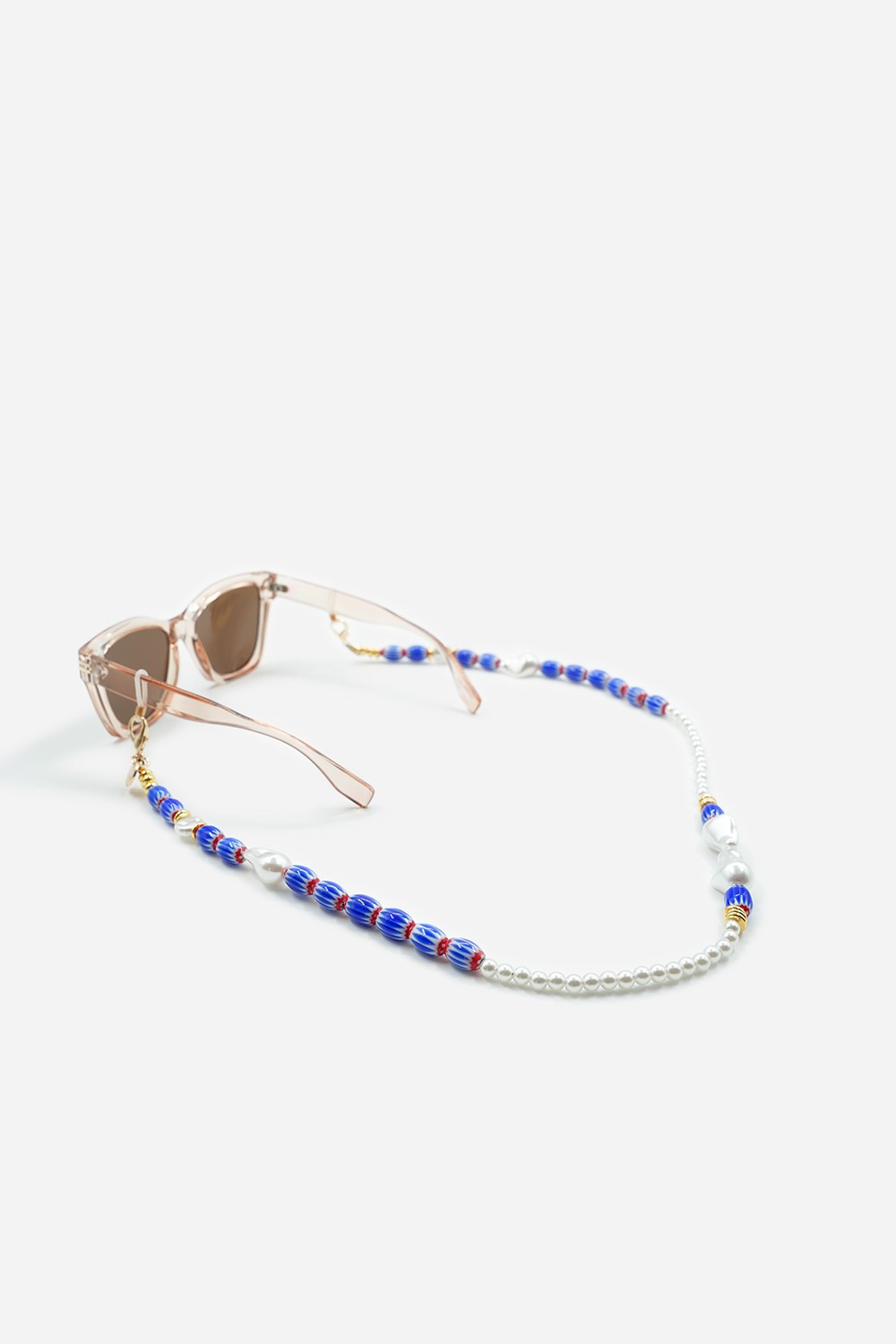Jewelry Sola Glasses Chain White Blue 72 cm