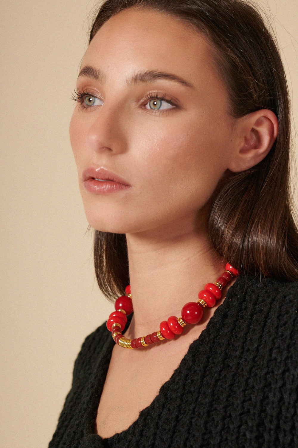 Chaine Courte Noemi Rouge 40 cm