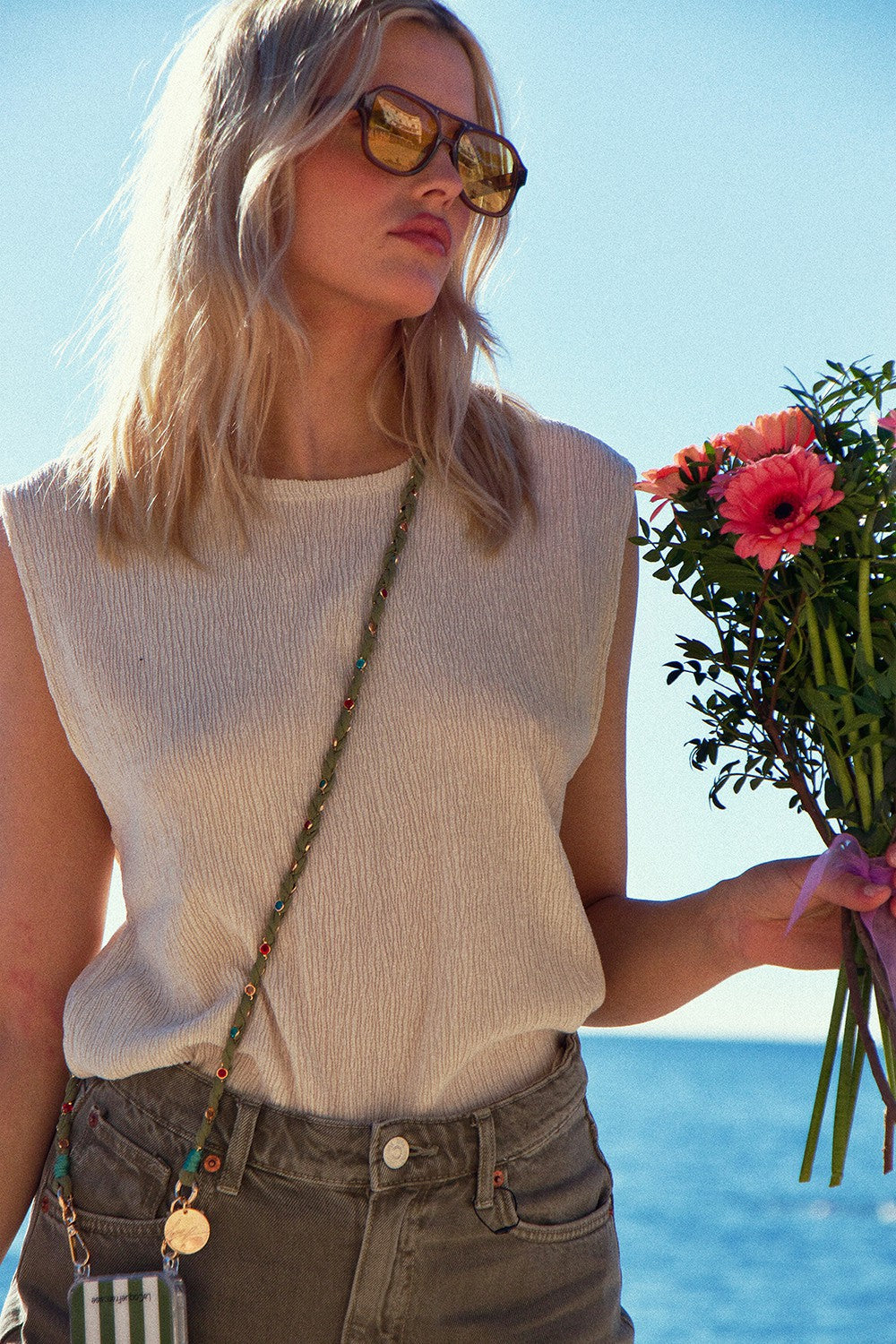 Chaine Longue Doha Kaki 120 cm