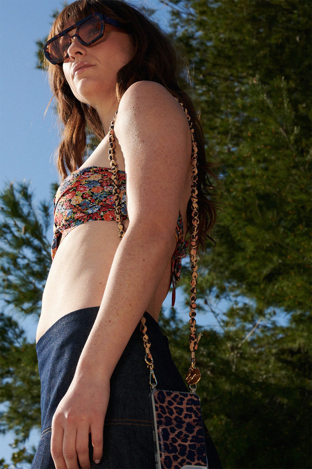 Chaine Longue Dora Marron 120 cm