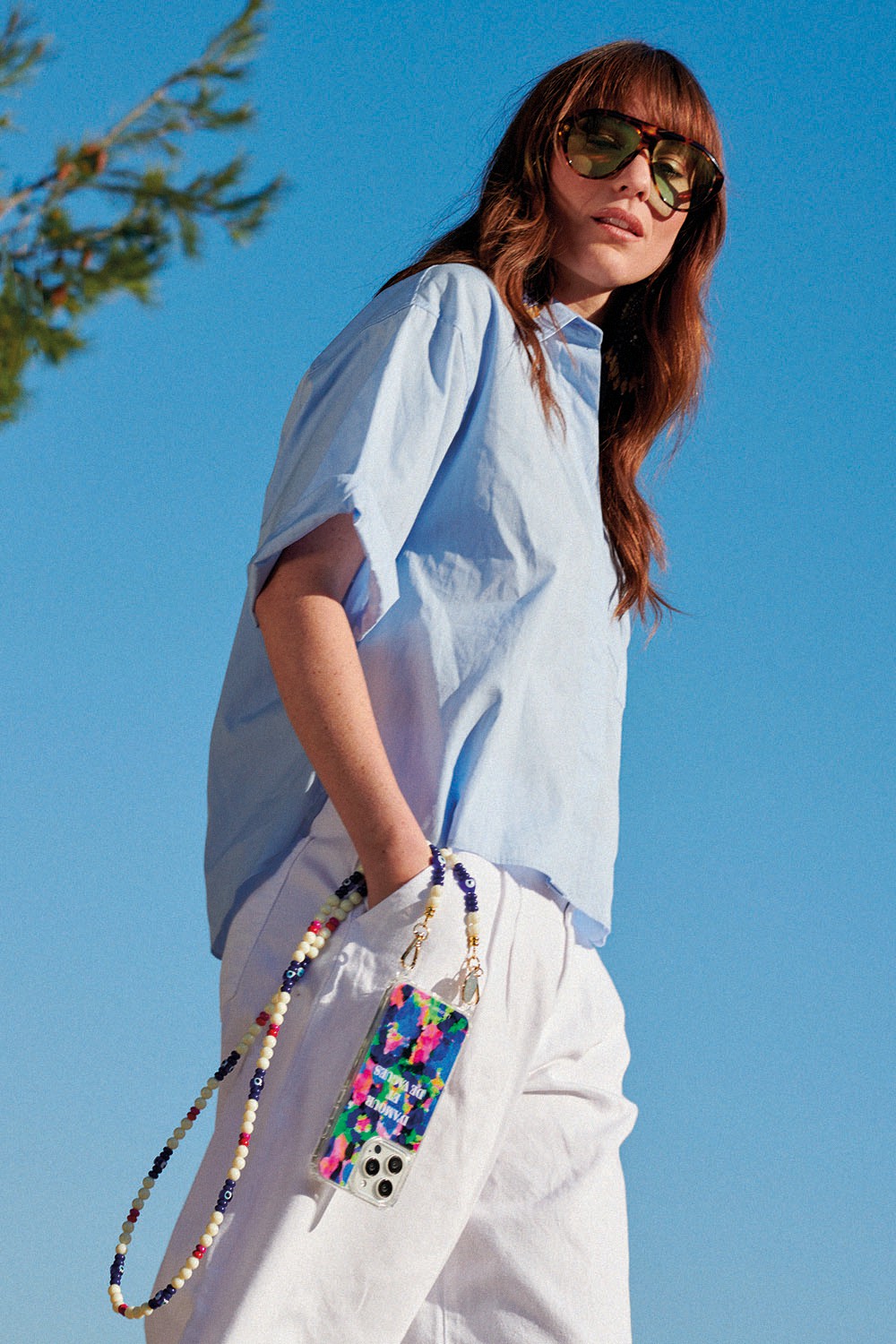 Chaine Longue Hera Bleu 120 cm