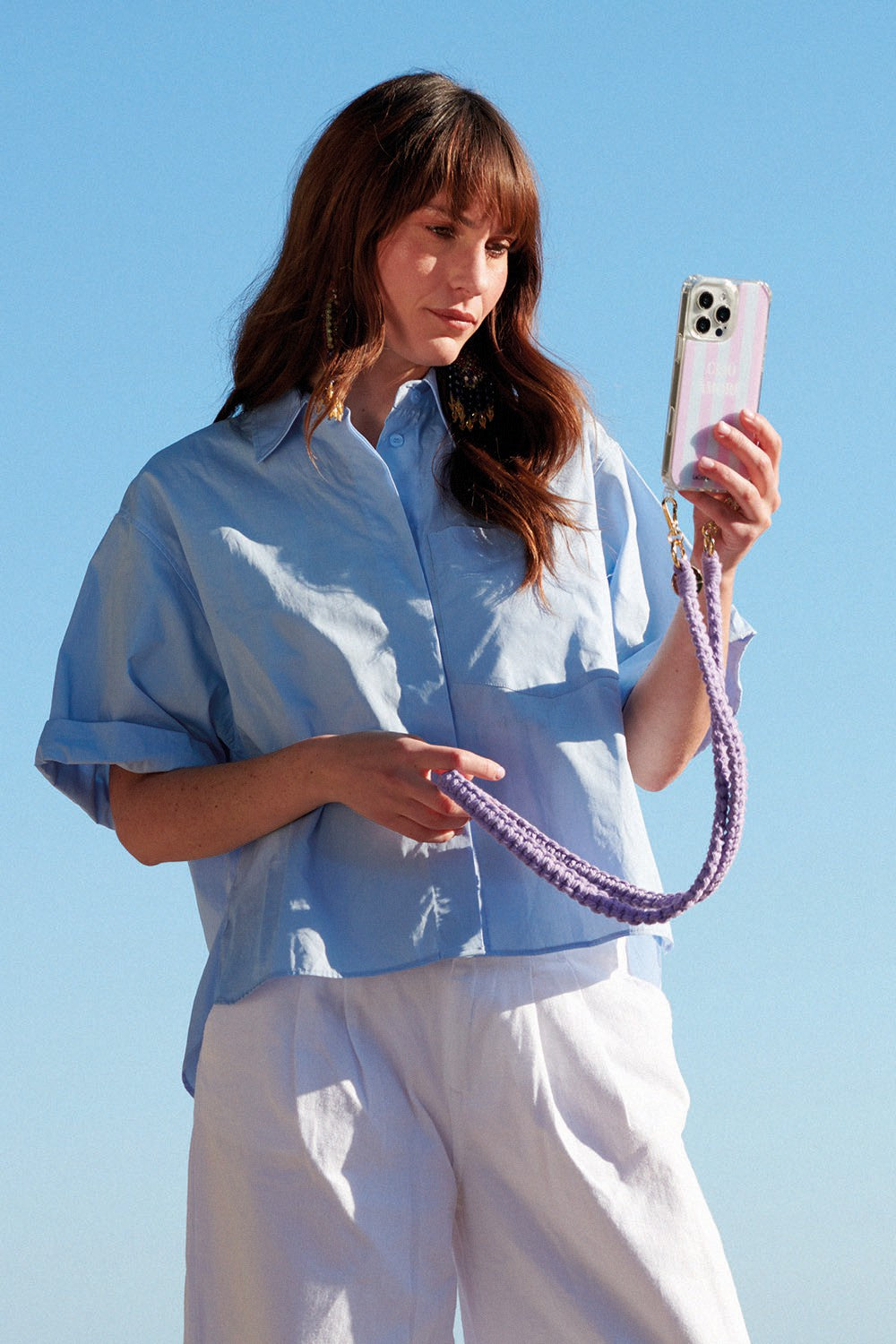 Chaine Longue Mae Violet 120 cm