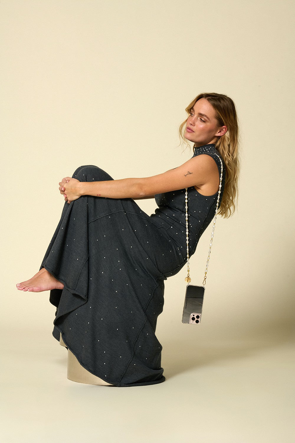 Chaine Longue Melia Blanc 120 cm