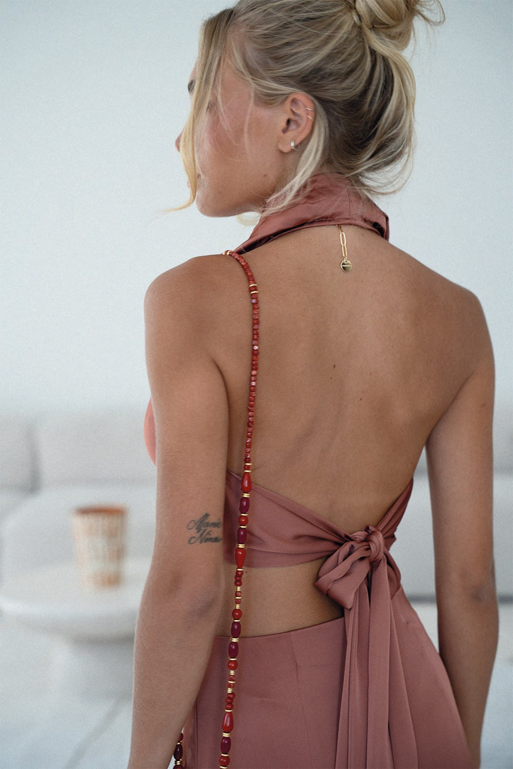 Chaine Longue Francesca Rouge 120 cm