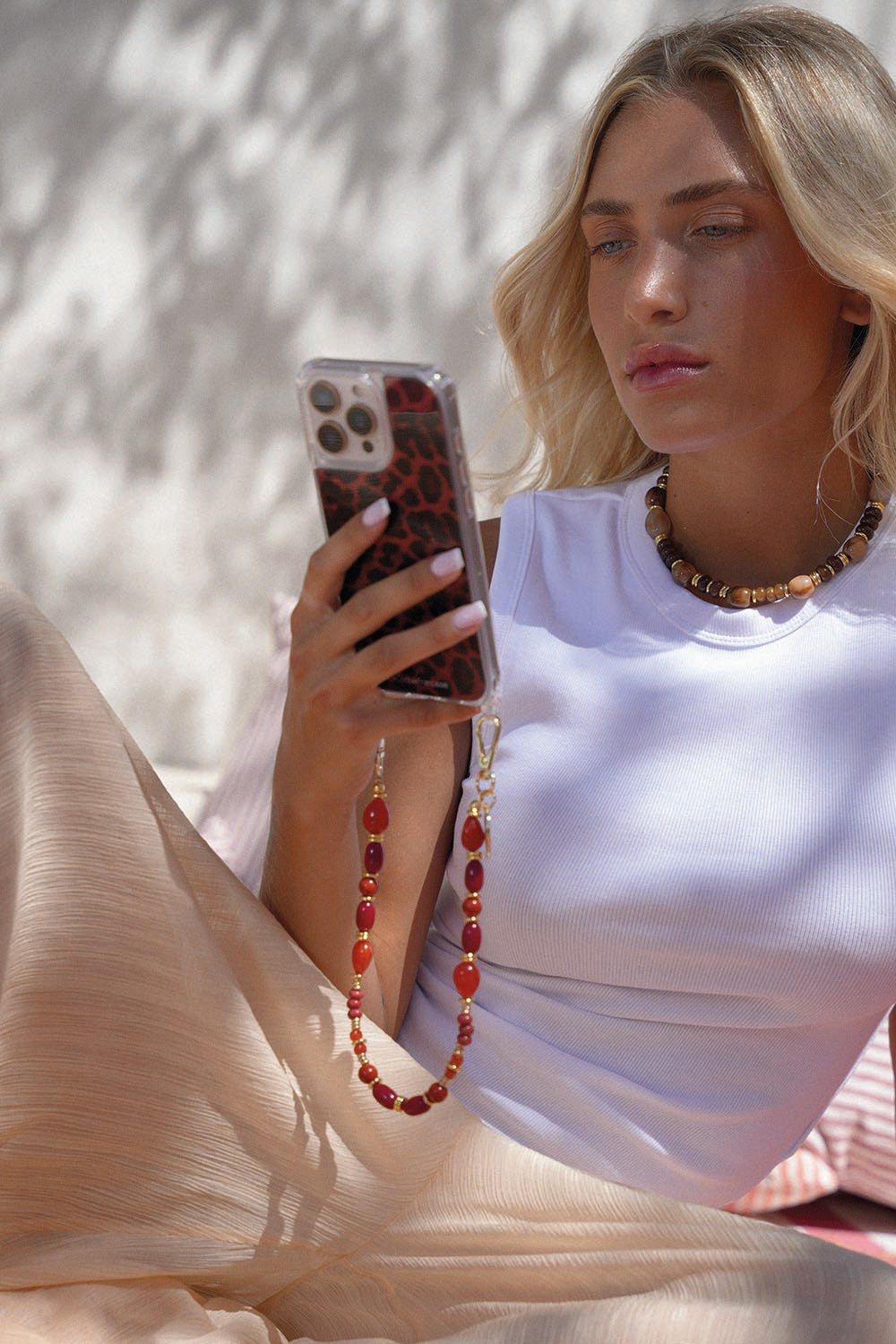 Chaine Courte Francesca Rouge 40 cm