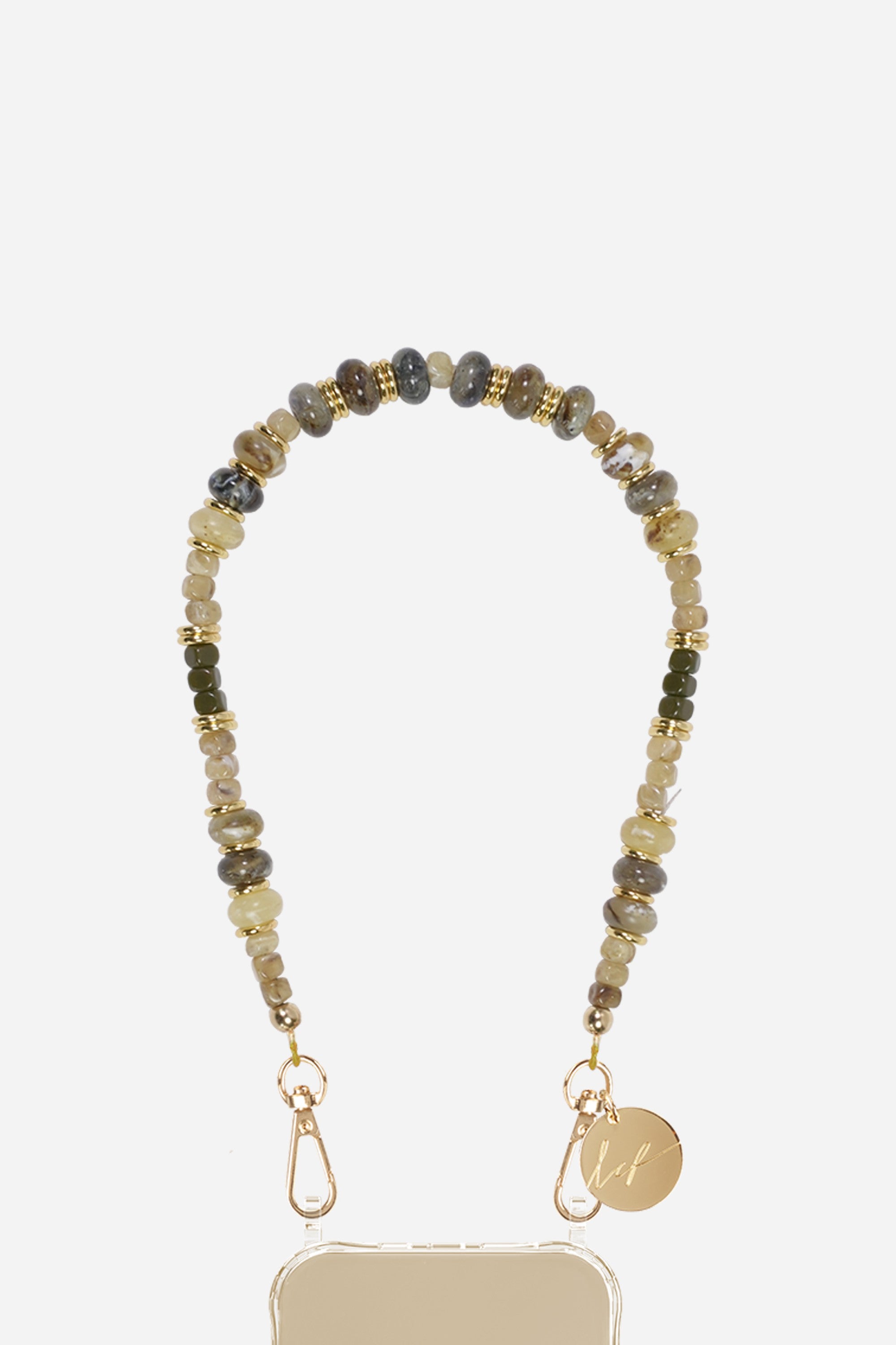 Chaine Courte Rosaria Kaki 40 cm