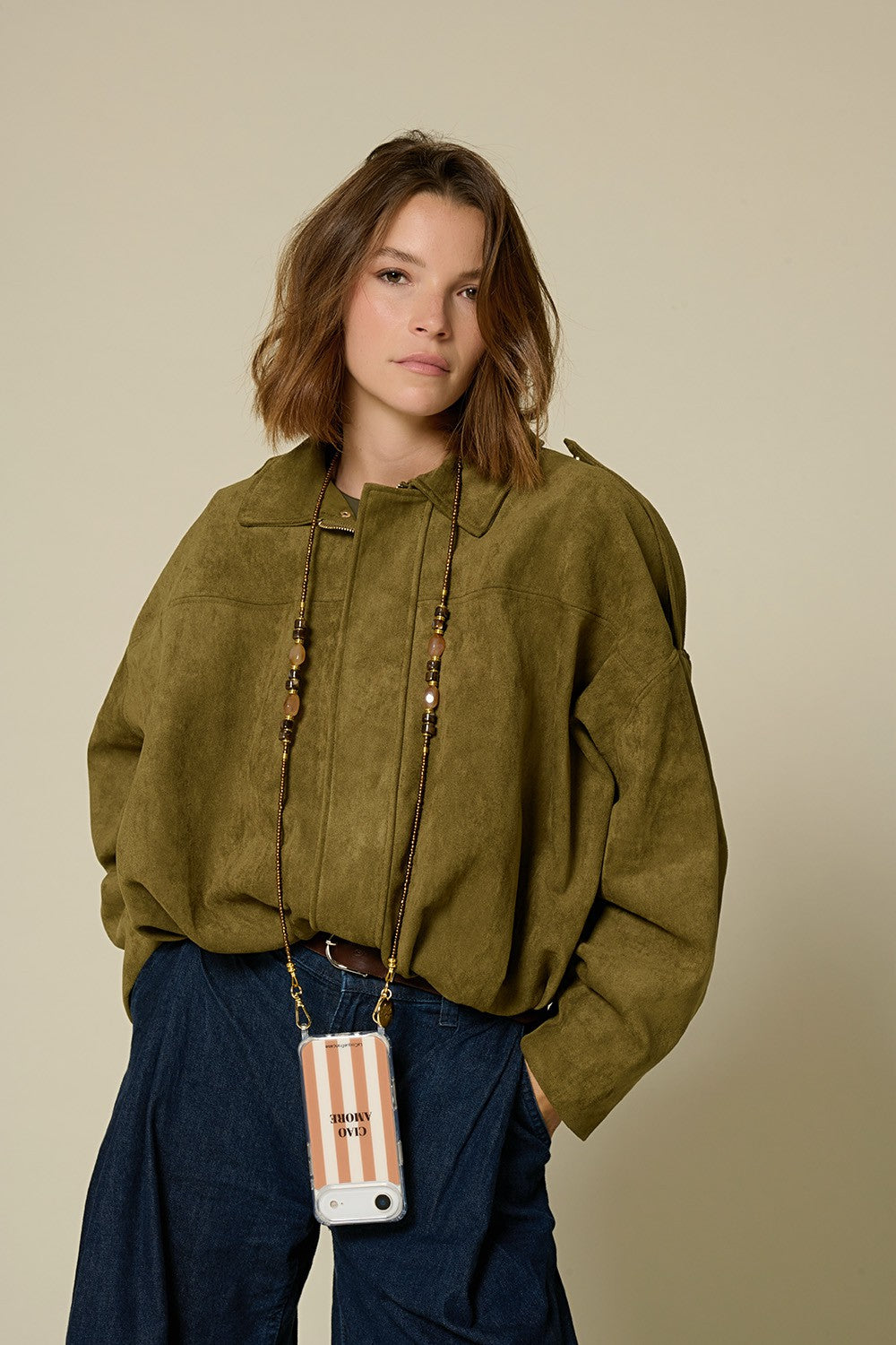 Chaine Longue Chiara Marron 120 cm