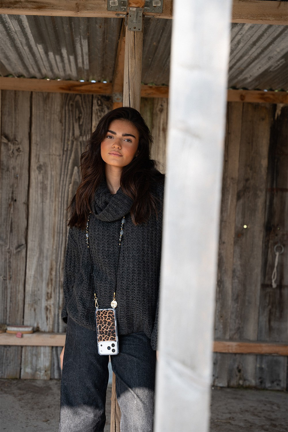 Chaine Longue Chiara Noir 120 cm