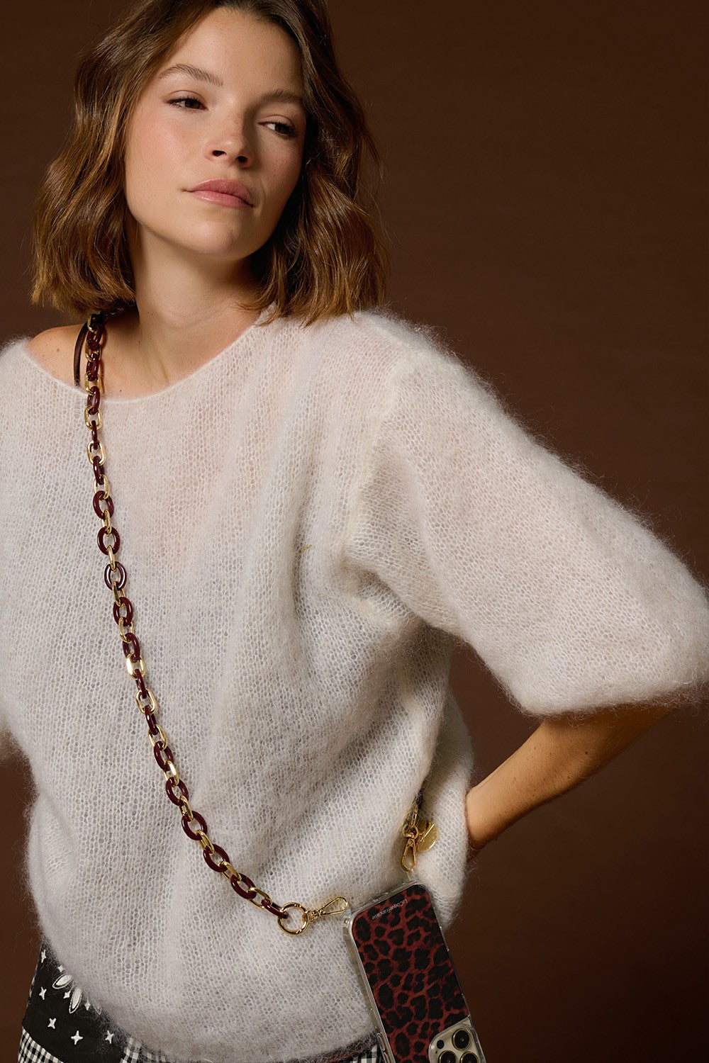 Chaine Longue Cassy Bordeaux 120 cm