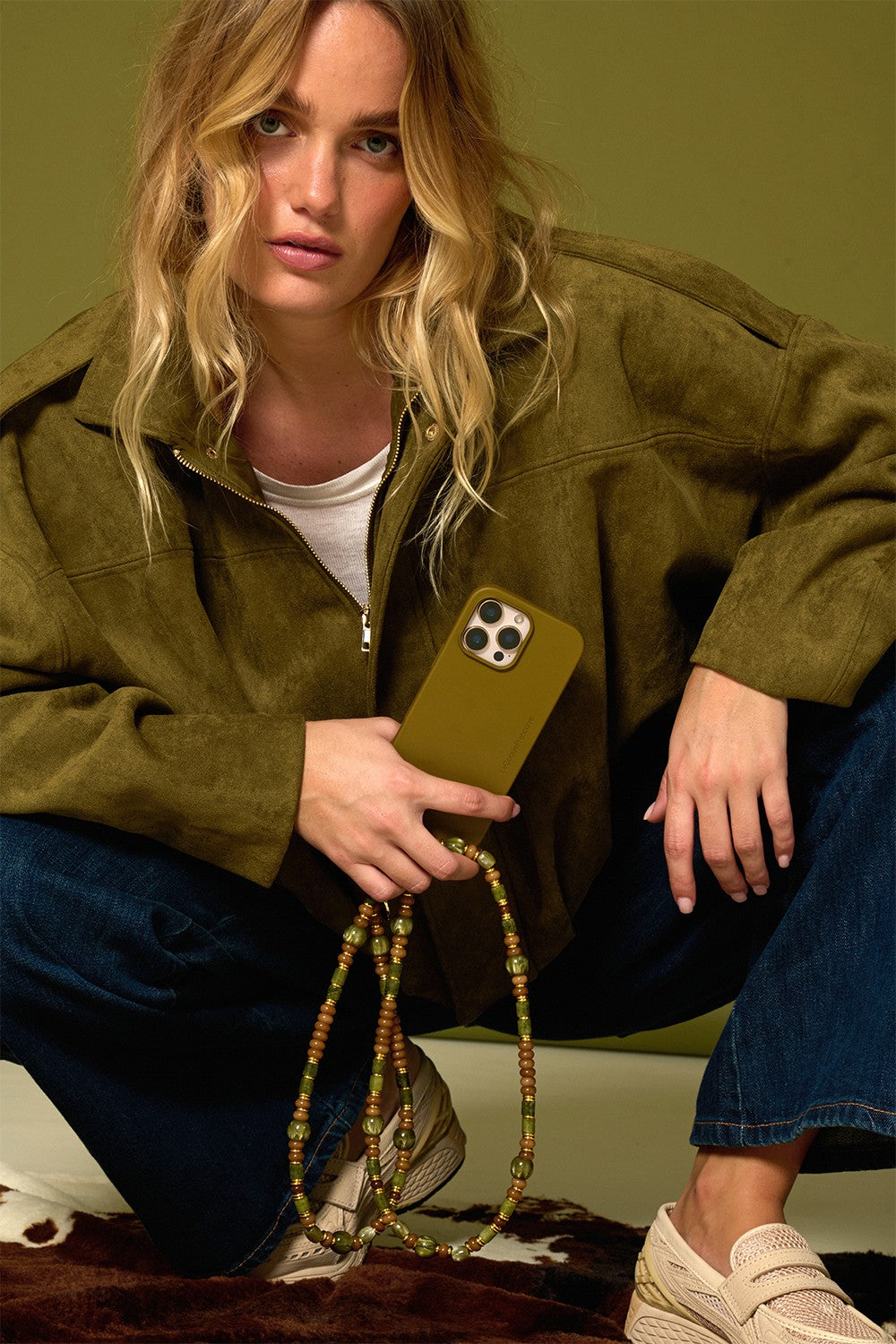 Chaine Longue Victoria Marron 120 cm