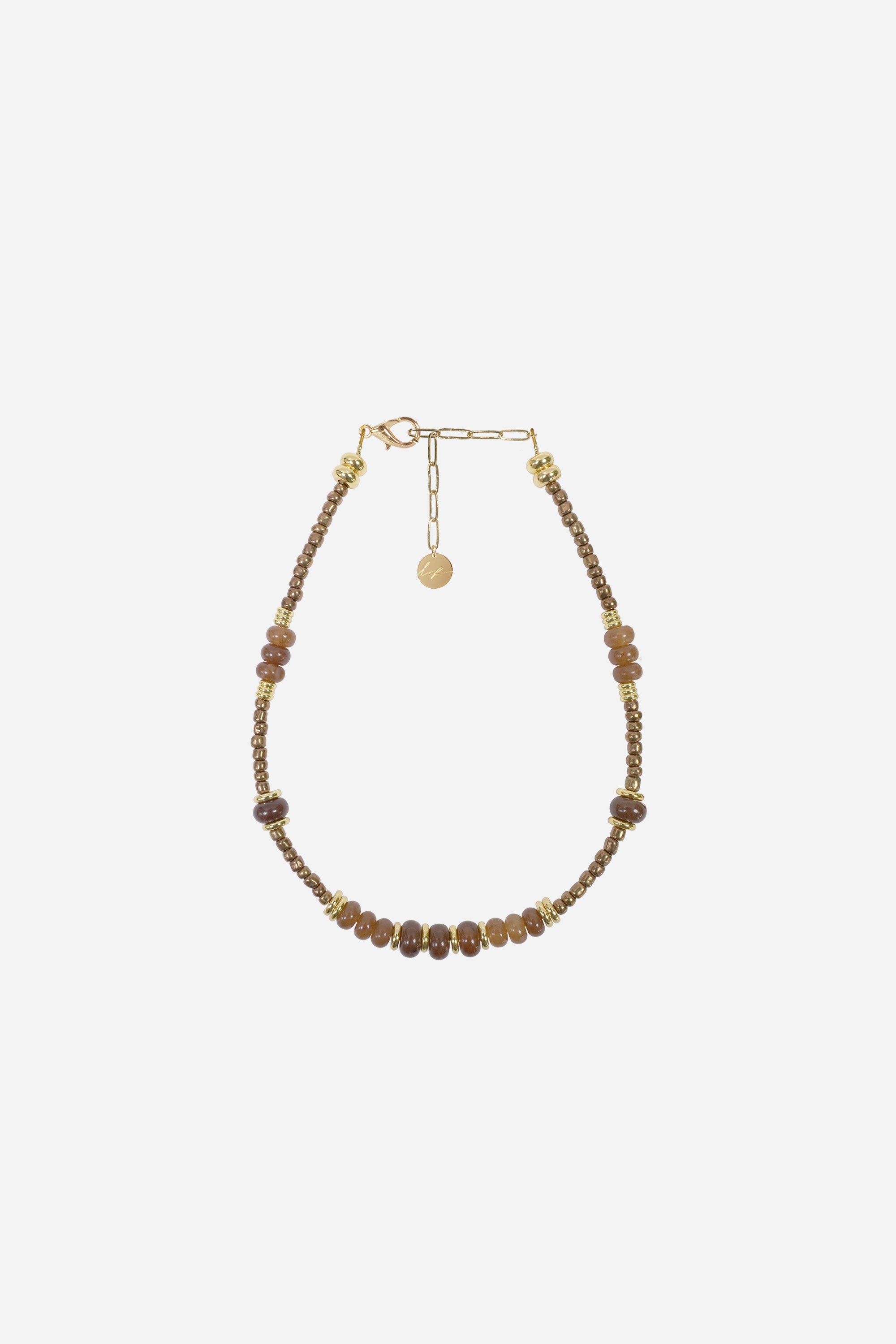 Bijoux Collier Anouk Marron 40 cm