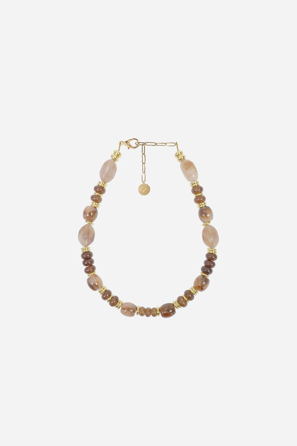 Bijoux Collier Madison Marron 40 cm