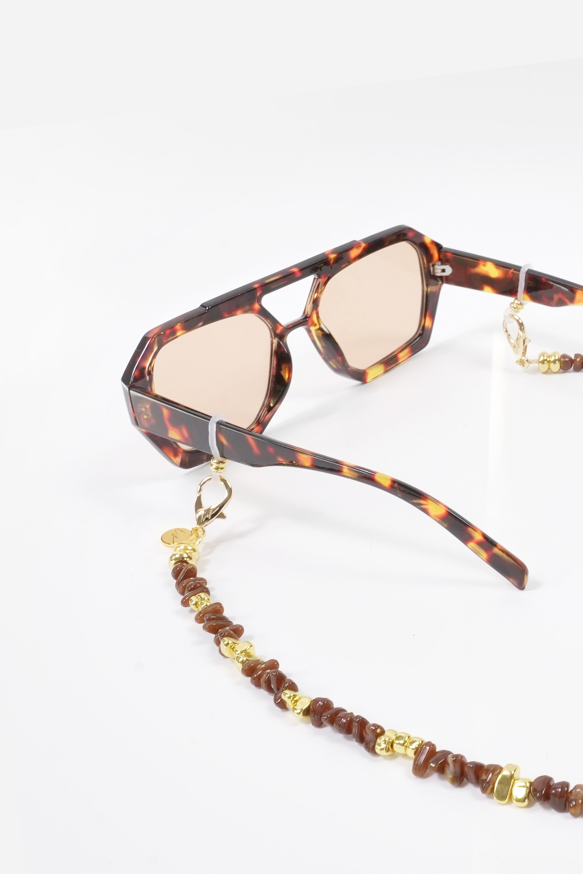 Bijoux Chaine De Lunette Liviya Marron 72 cm