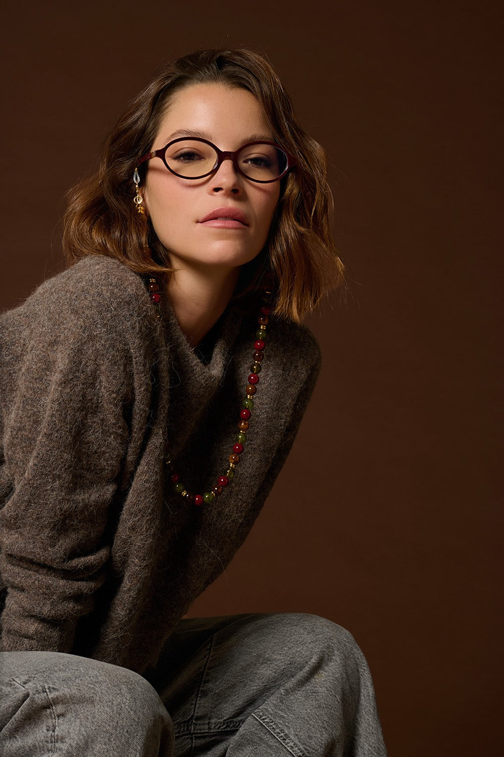 Bijoux Chaine De Lunette Harper Kaki 72 cm