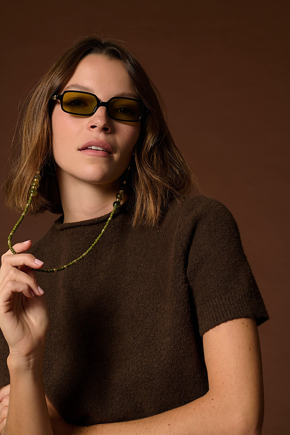 Bijoux Chaine De Lunette Iris Kaki 72 cm