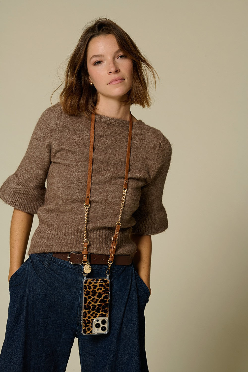 Chaine Longue Brooke Camel 120 cm